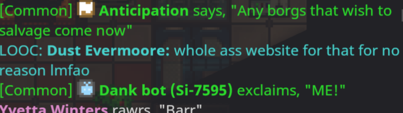 In-game chat: someone saying 'whole ass website for that for no reason lmfao'